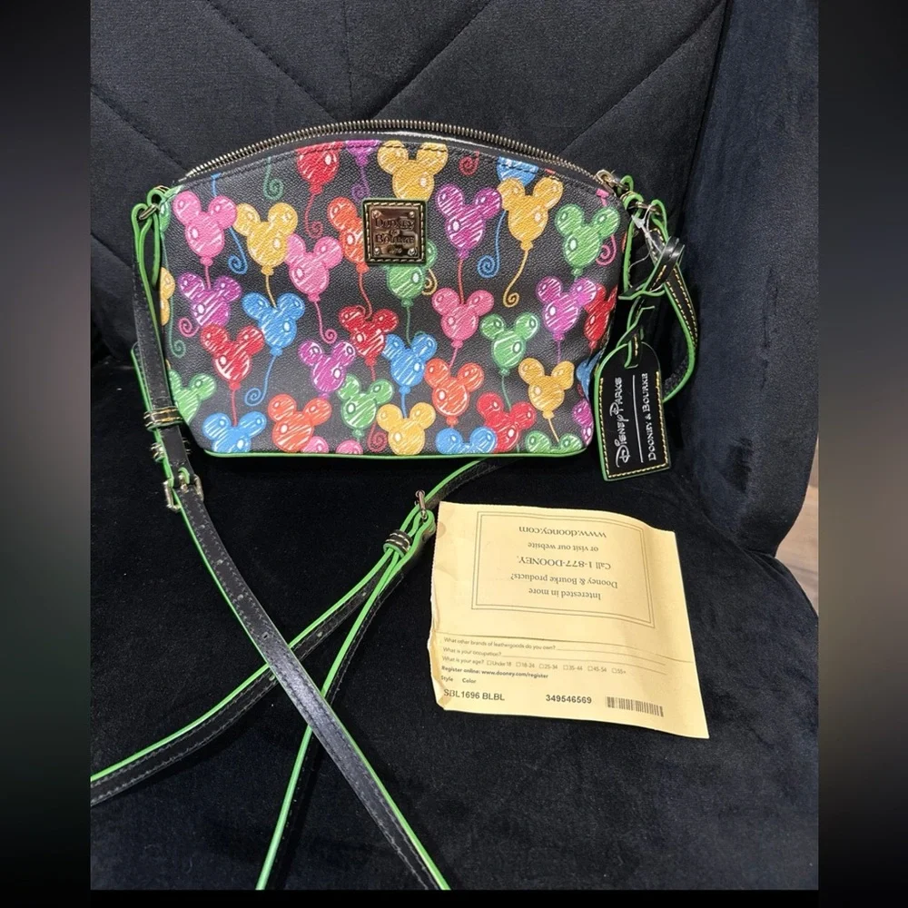 Disney Dooney & Bourke Black Balloons 10th Anniversary Crossbody Purse Bag - Picture 6 of 6